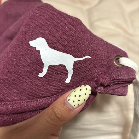 Victoria’s Secret PINK Burgundy Lace Up Mini Lounge Shorts Sz Medium - Picture 7 of 7